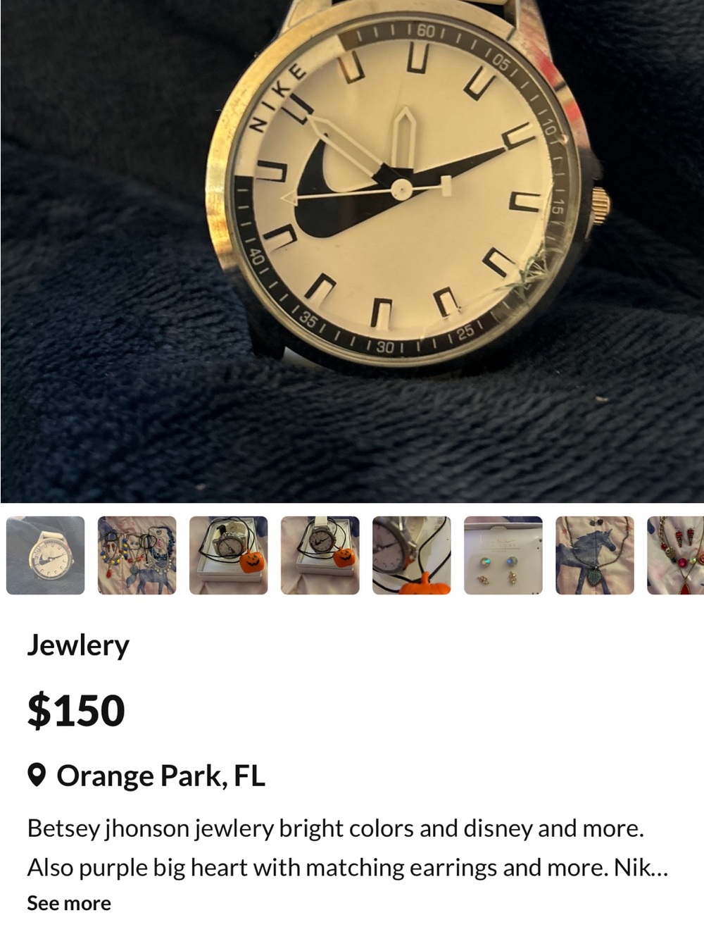 Nike Black and White Swoosh Dial Men's Watch
